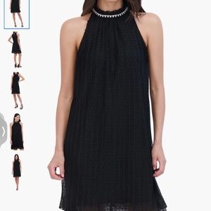 Vince Camuto Clip Dot Chiffon Trapeze Dress, size 2